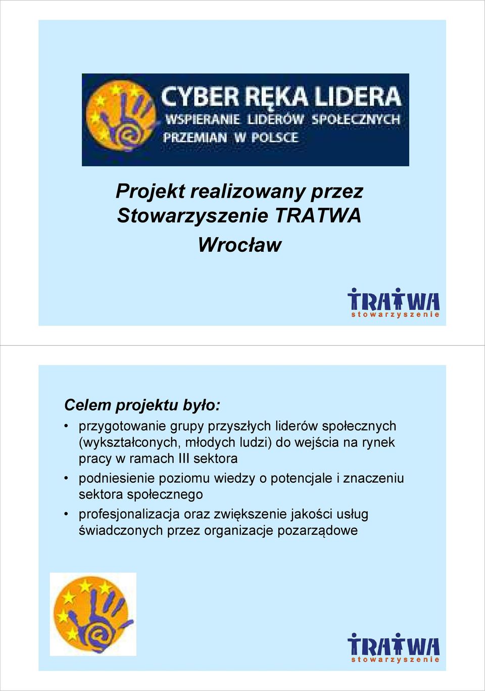 sektora podniesienie poziomu wiedzy o potencjale i znaczeniu sektora społecznego profesjonalizacja oraz