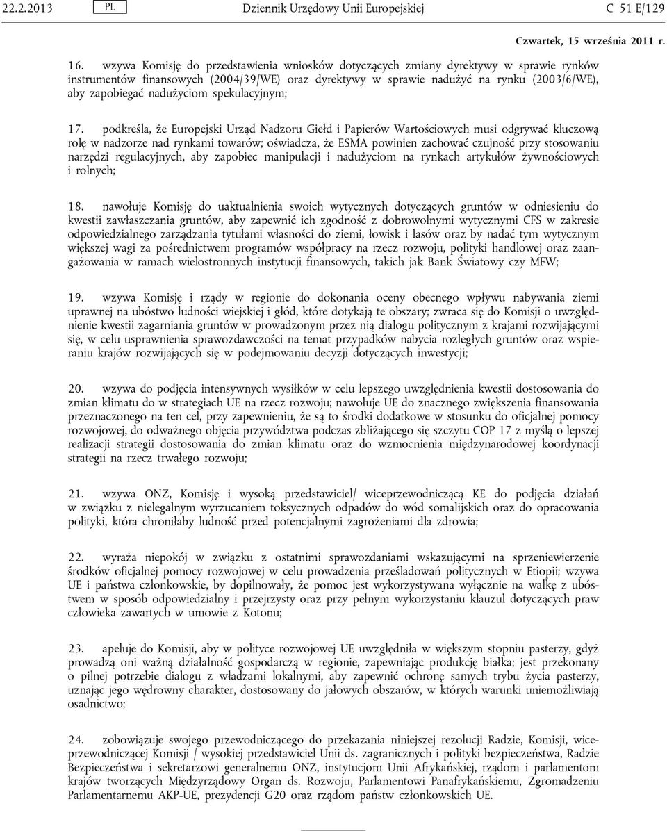 nadużyciom spekulacyjnym; 17.
