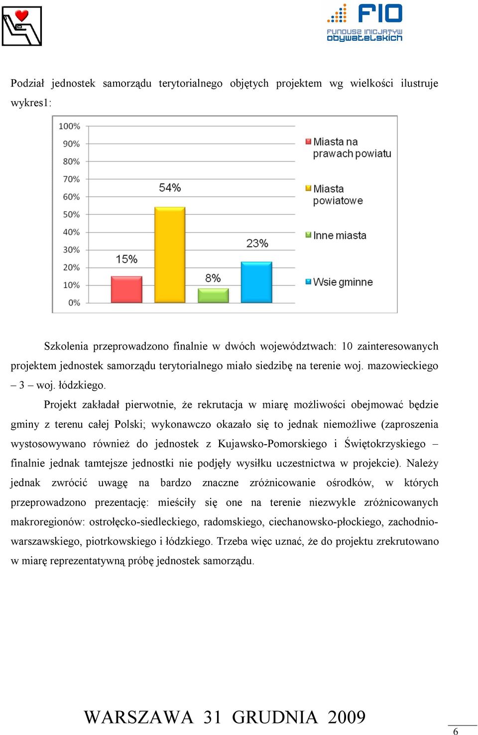 Projekt zakładał pierwotnie, że rekrutacja w miarę możliwości obejmować będzie gminy z terenu całej Polski; wykonawczo okazało się to jednak niemożliwe (zaproszenia wystosowywano również do jednostek