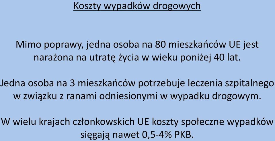 Jedna osoba na 3 mieszkańców potrzebuje leczenia szpitalnego w związku z ranami