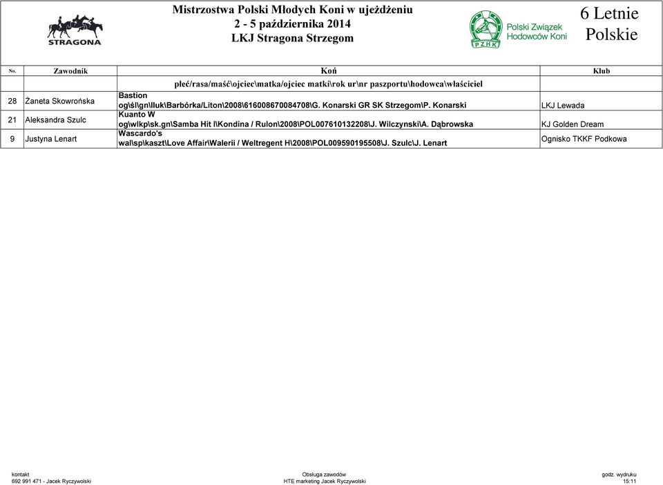 Konarski Kuanto W og\wlkp\sk.gn\samba Hit I\Kondina / Rulon\2008\POL007610132208\J. Wilczynski\A.