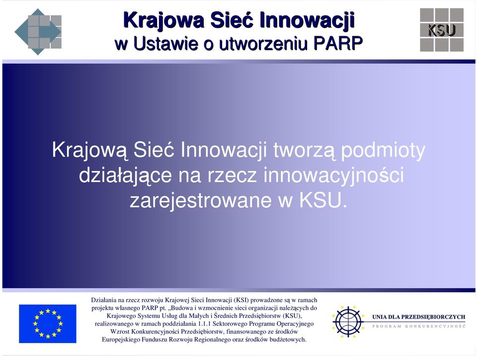 Innowacji tworzą podmioty działające