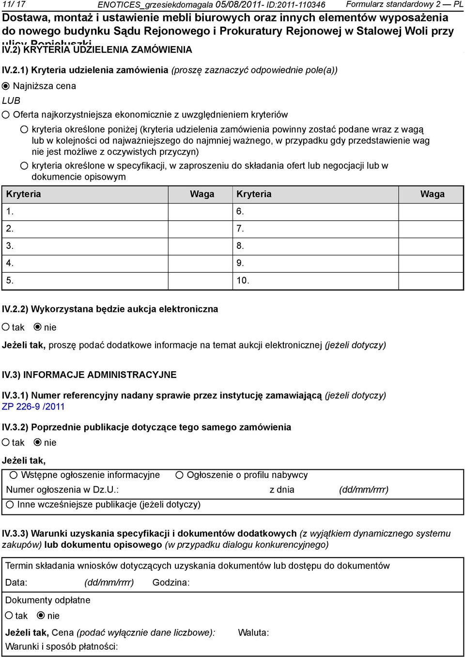 11-110346 Formularz standardowy 2 