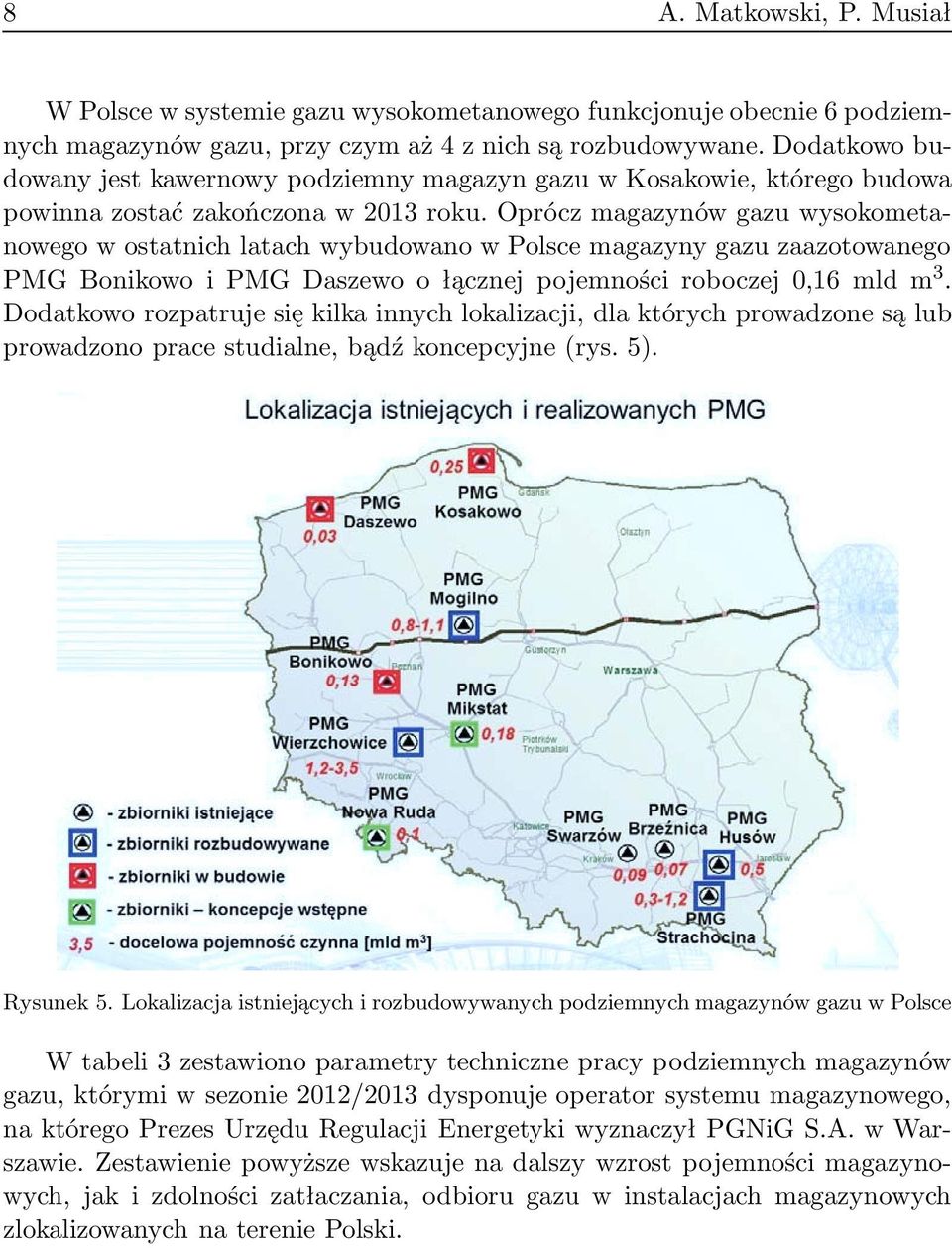 Oprócz magazynów gazu wysokometanowego w ostatnich latach wybudowano w Polsce magazyny gazu zaazotowanego PMG Bonikowo i PMG Daszewo o łącznej pojemności roboczej 0,16 mld m 3.