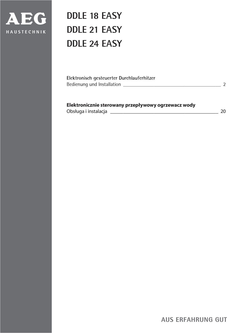 Bedienung und Instlltion 2 Elektronicznie
