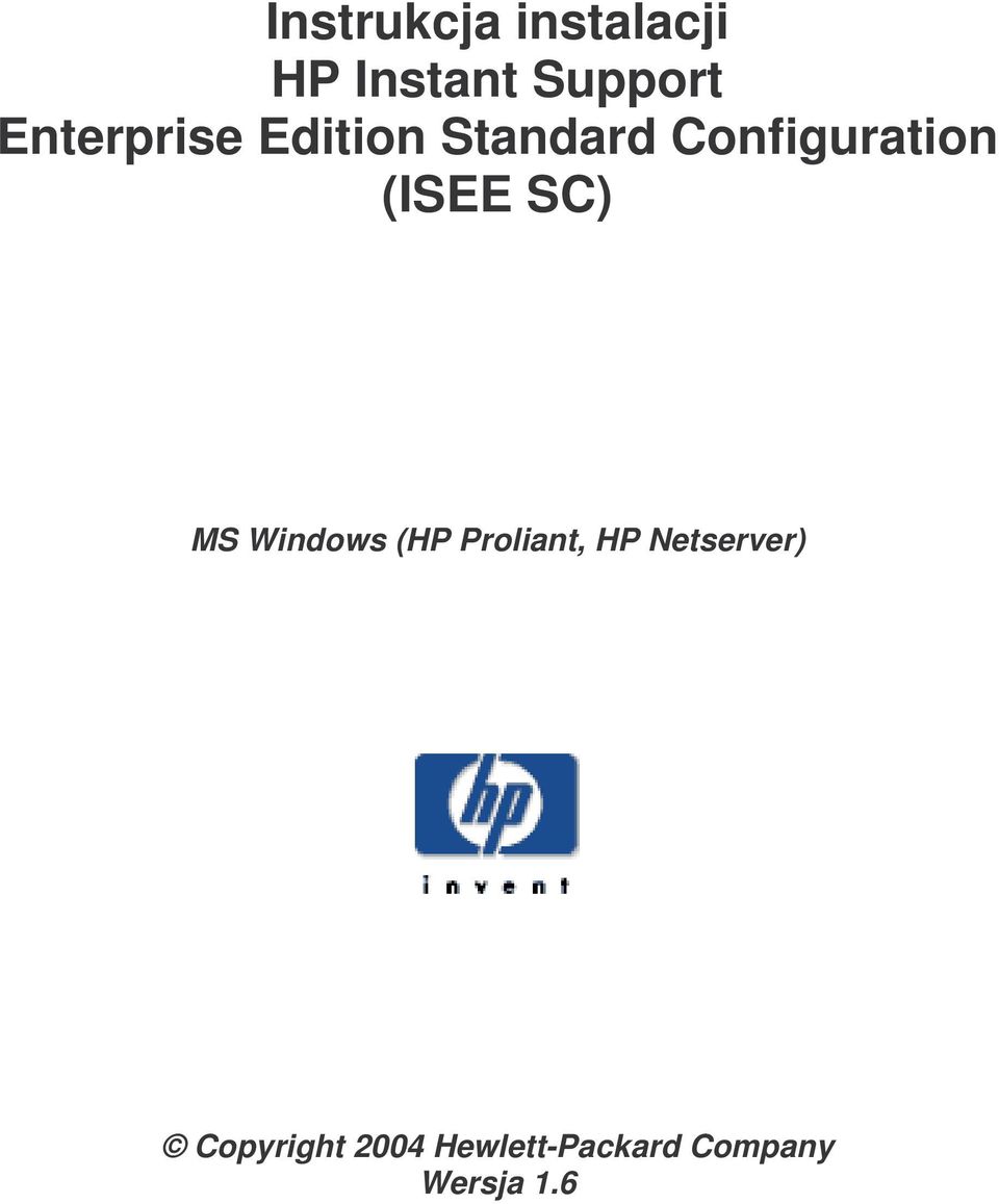(ISEE SC) MS Windows (HP Proliant, HP