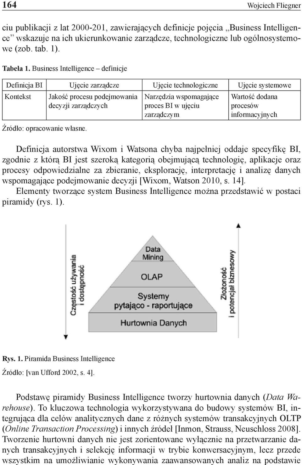 Jakość procesu podejmowania decyzji zarządczych Narzędzia wspomagające proces BI w ujęciu zarządczym Wartość dodana procesów informacyjnych Definicja autorstwa Wixom i Watsona chyba najpełniej oddaje