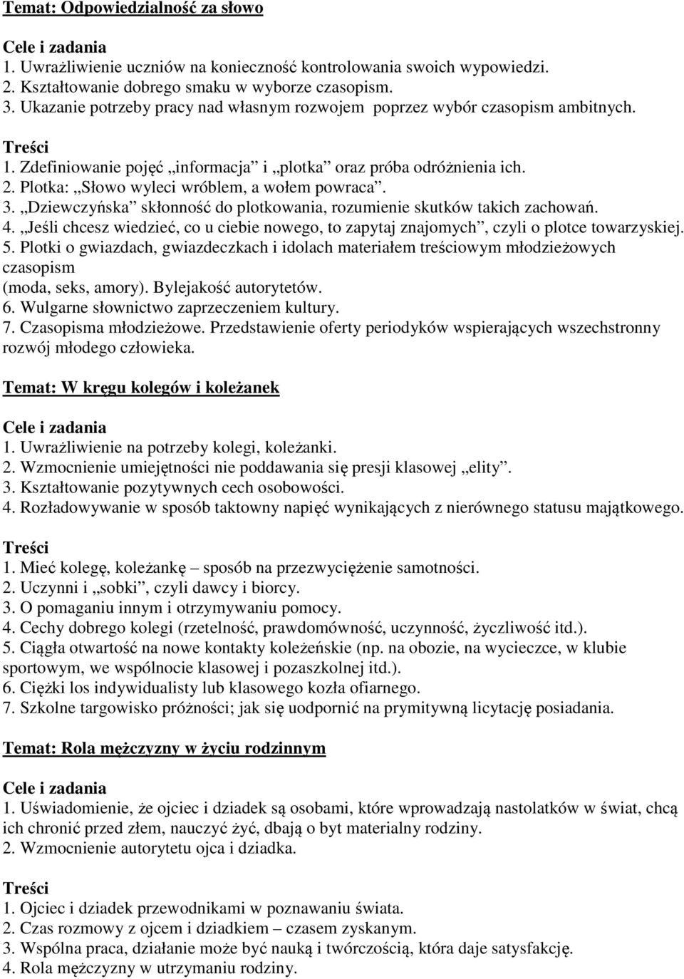 3. Dziewczyńska skłonność do plotkowania, rozumienie skutków takich zachowań. 4. Jeśli chcesz wiedzieć, co u ciebie nowego, to zapytaj znajomych, czyli o plotce towarzyskiej. 5.
