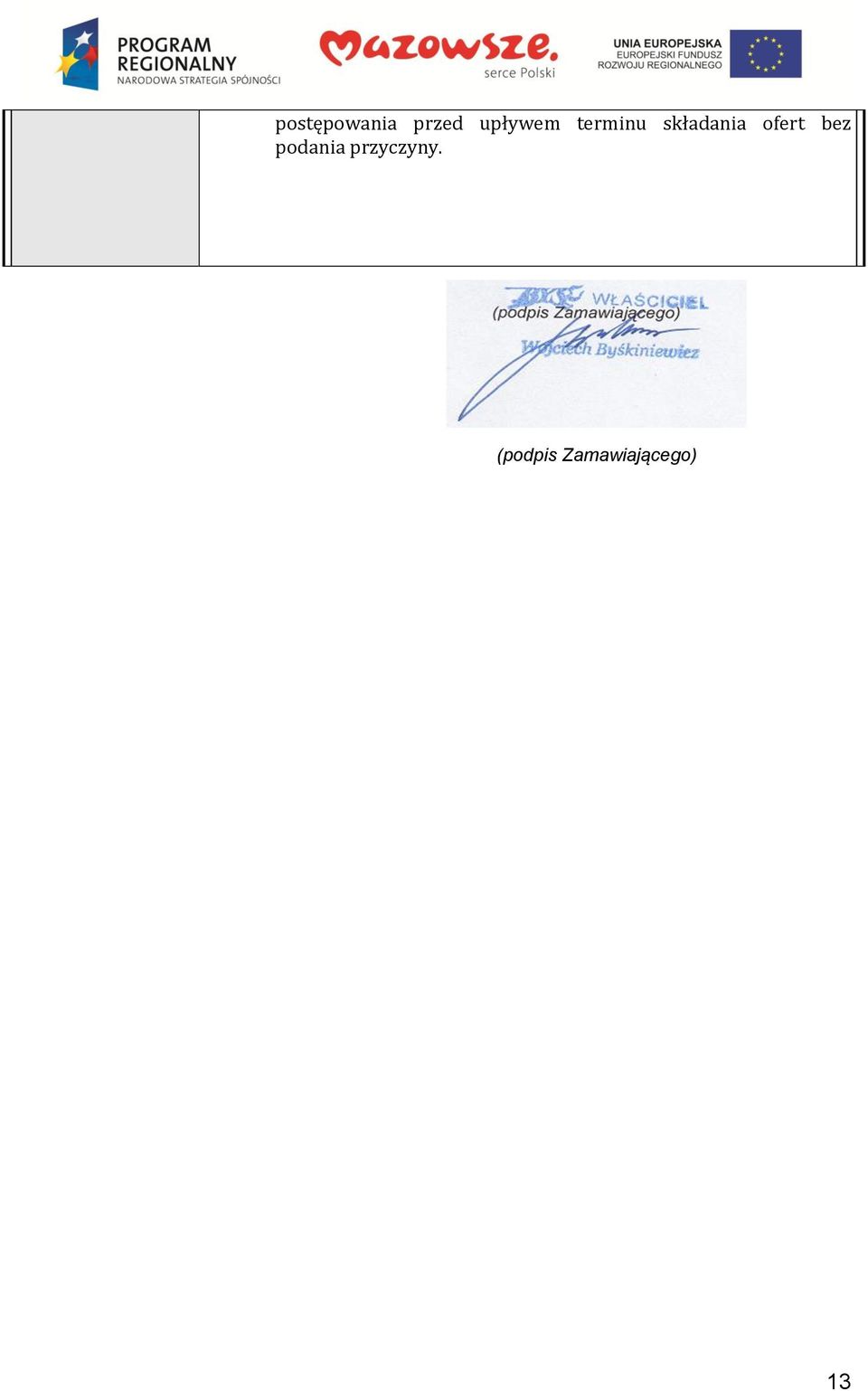 składania ofert bez