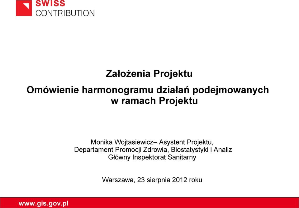 Asystent Projektu, Departament Promocji Zdrowia,