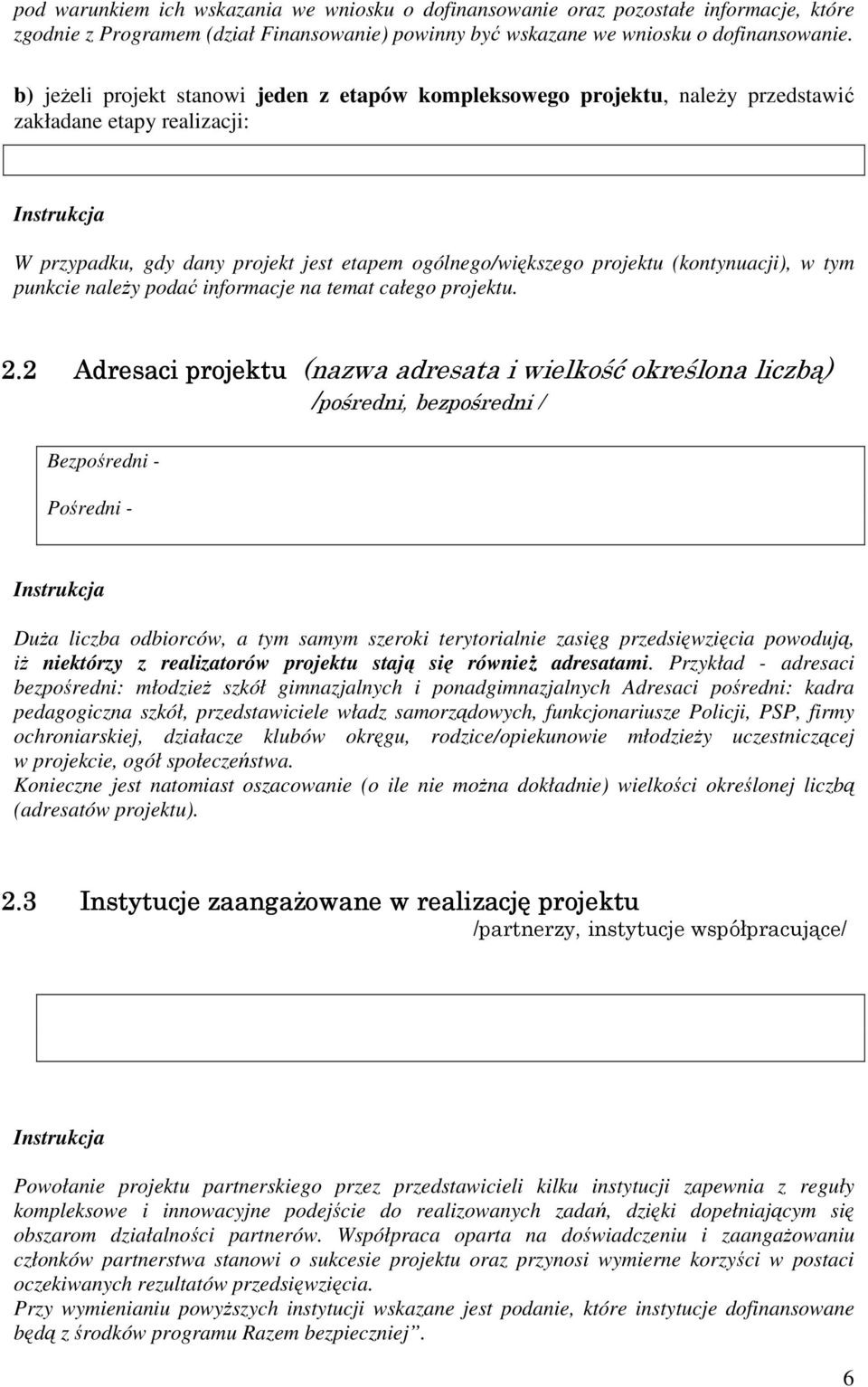 tym punkcie należy podać informacje na temat całego projektu. 2.