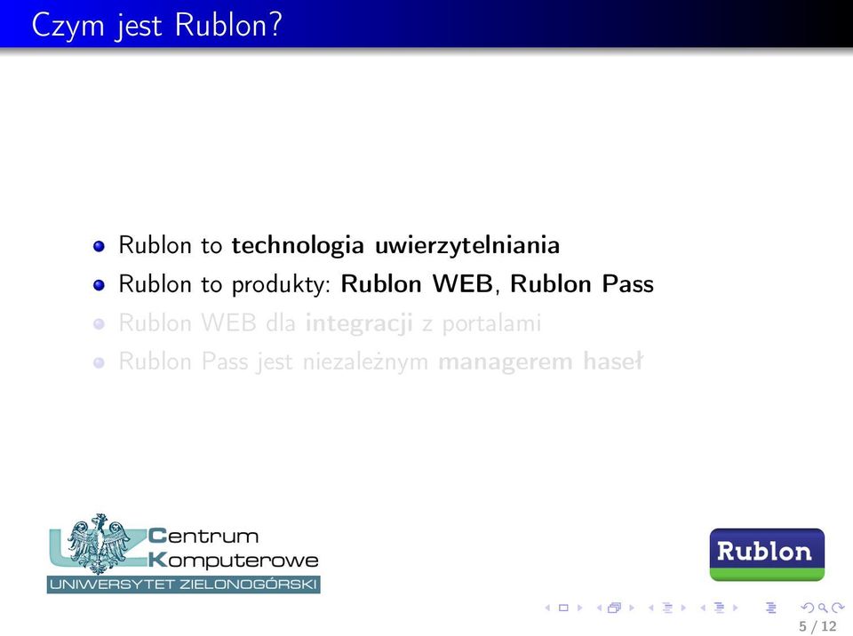 to produkty: Rublon WEB, Rublon Pass Rublon WEB