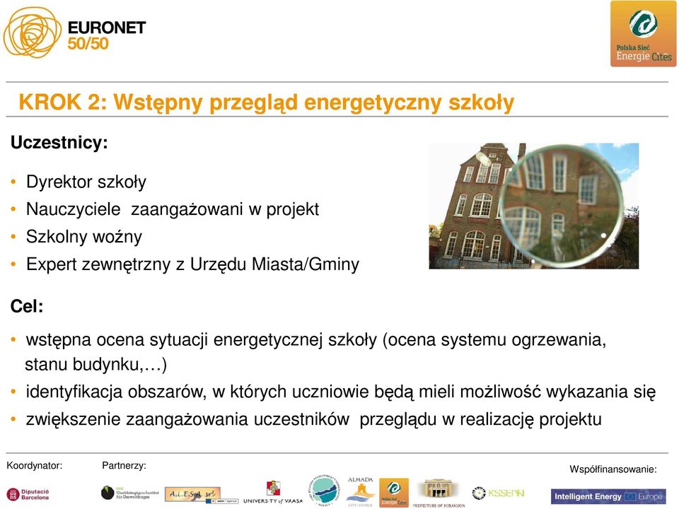 systemu ogrzewania, stanu budynku, ) identyfikacja obszarów, w których uczniowie będą mieli moŝliwość wykazania