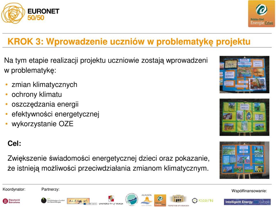 efektywności energetycznej wykorzystanie OZE Cel: Zwiększenie świadomości energetycznej dzieci oraz