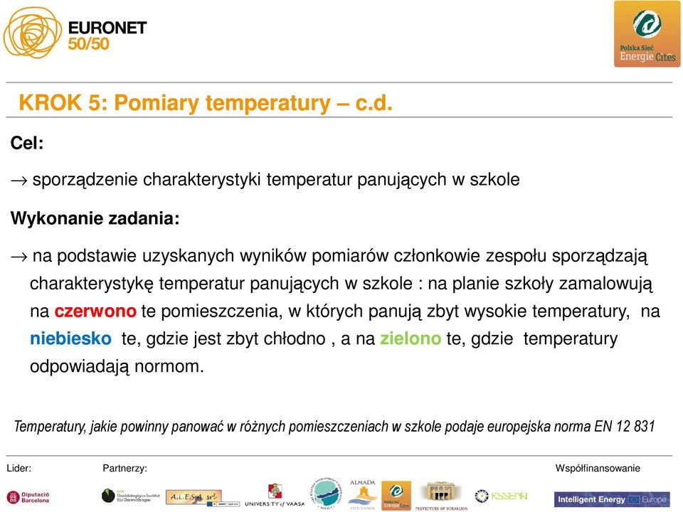 sporządzają charakterystykę temperatur panujących w szkole : na planie szkoły zamalowują na czerwono te pomieszczenia, w których panują zbyt
