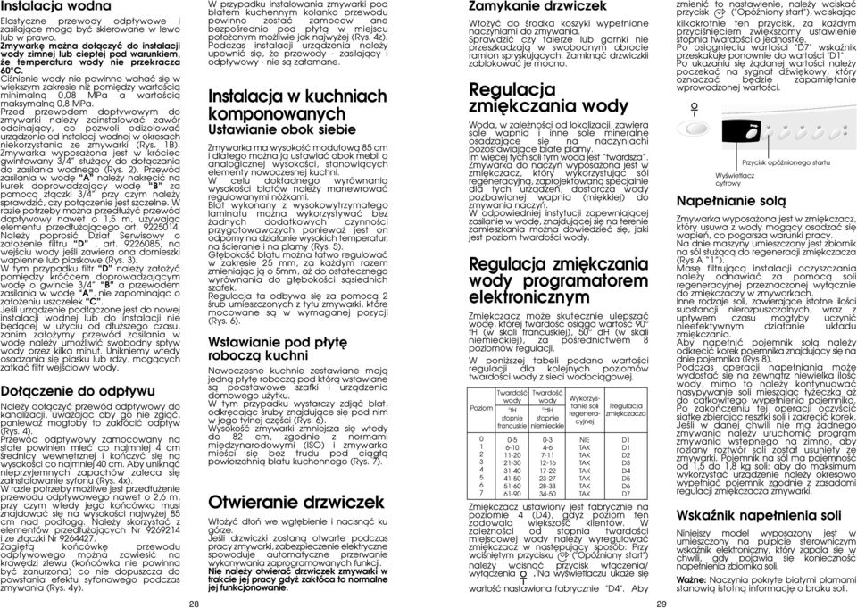 CiÊnienie wody nie powinno wahaç si w wi kszym zakresie ni pomi dzy wartoêcià minimalnà 0,08 MPa a wartoêcià maksymalnà 0,8 MPa.