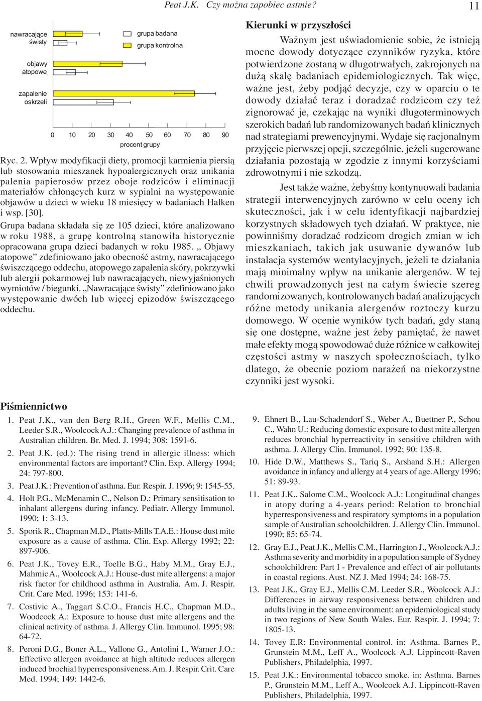 Wp³yw modyfikacji diety, promocji karmienia piersi¹ lub stosowania mieszanek hypoalergicznych oraz unikania palenia papierosów przez oboje rodziców i eliminacji materia³ów ch³on¹cych kurz w sypialni
