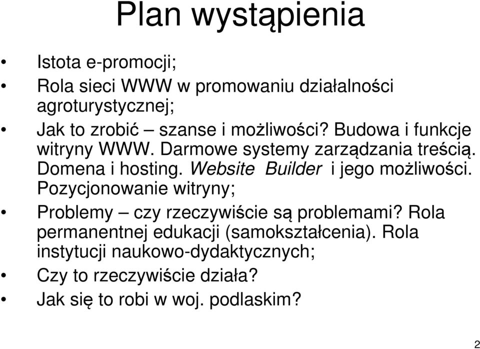 Website Builder i jego możliwości. Pozycjonowanie witryny; Problemy czy rzeczywiście są problemami?