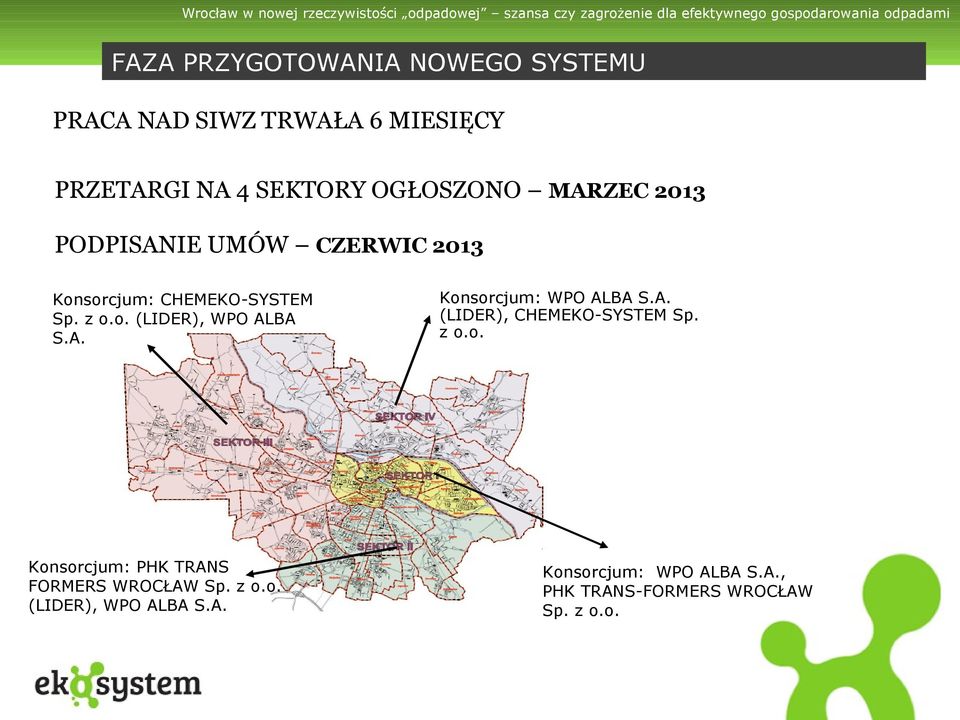 A. Konsorcjum: WPO ALBA S.A. (LIDER), CHEMEKO-SYSTEM Sp. z o.o. Konsorcjum: PHK TRANS FORMERS WROCŁAW Sp.