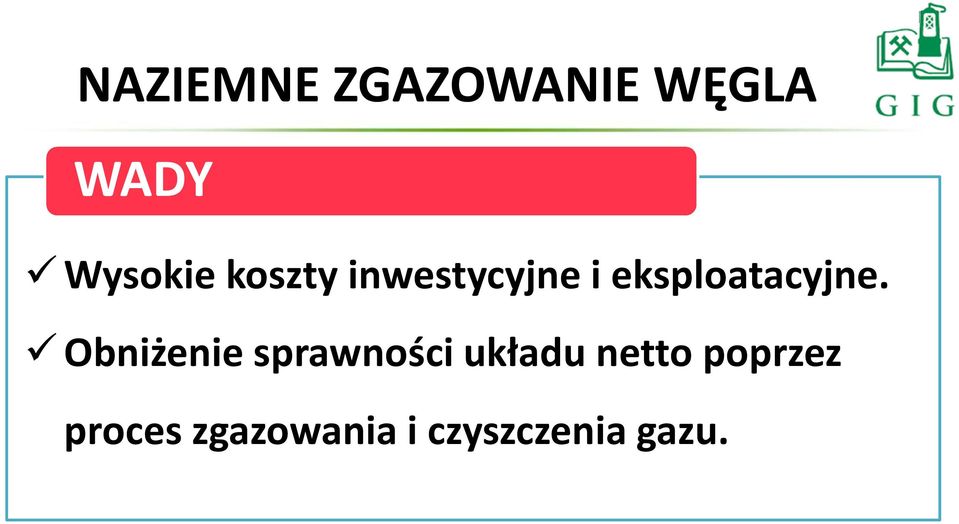 Obniżenie sprawności układu netto