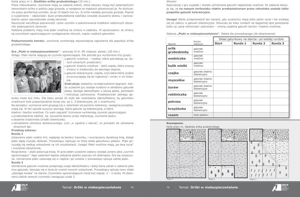 Po skończeniu pracy poinformuj uczniów, że po 15 latach (na rys. 3) orliki niestety porzuciły gniazdo.