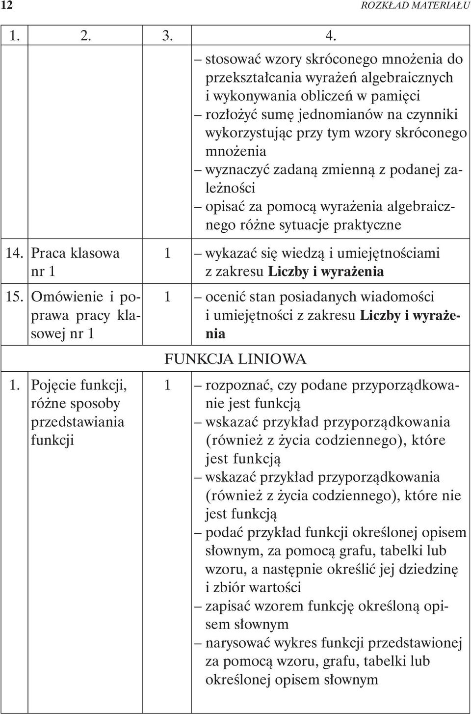 wyznaczyæ zadan¹ zmienn¹ z podanej zale noœci opisaæ za pomoc¹ wyra enia algebraicznego ró ne sytuacje praktyczne 14.