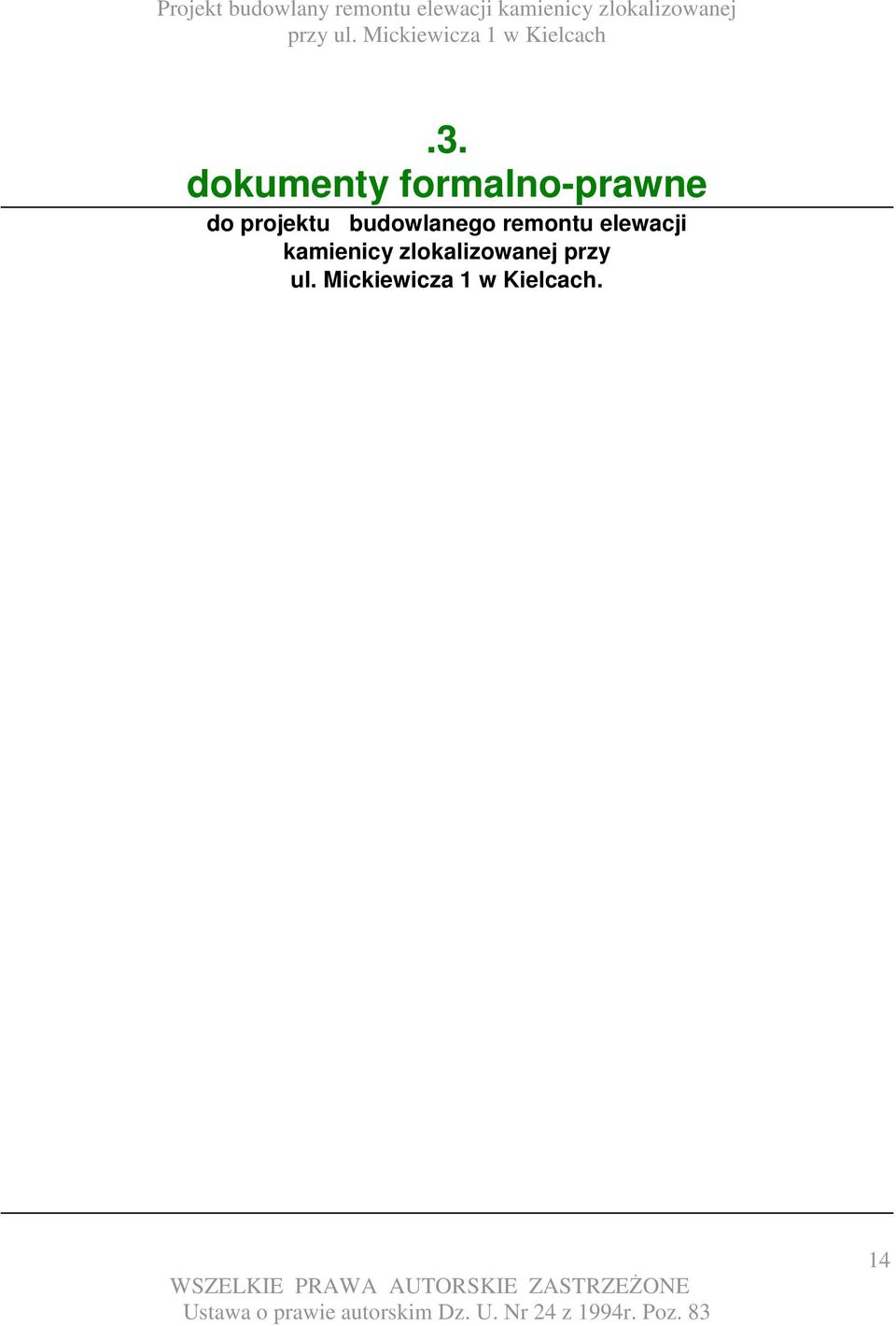 elewacji kamienicy zlokalizowanej