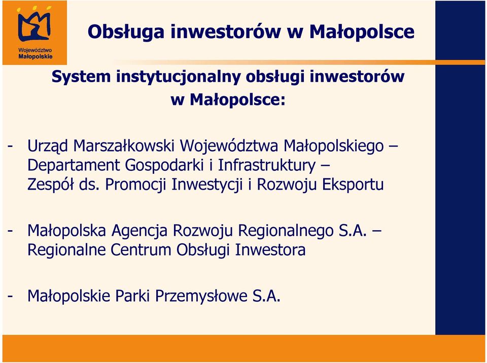 Infrastruktury Zespół ds.