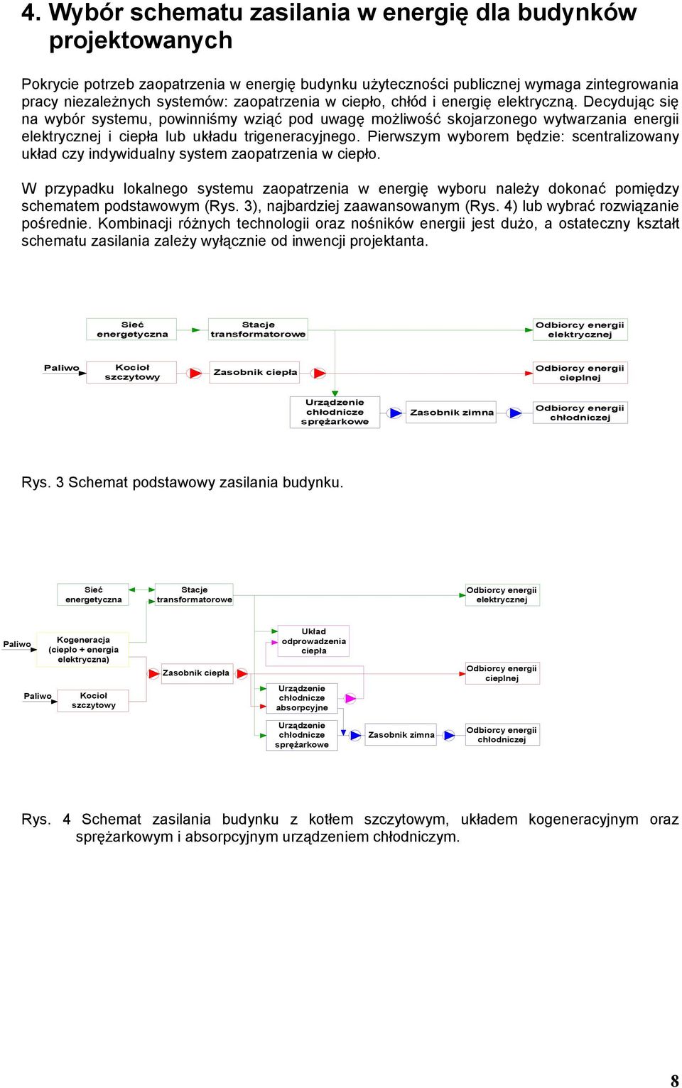 Perwszym wyborem będze: scentralzowany układ czy ndywdualny system zaopatrzena w cepło. W przypadku lokalnego systemu zaopatrzena w energę wyboru należy dokonać pomędzy schematem podstawowym (Rys.