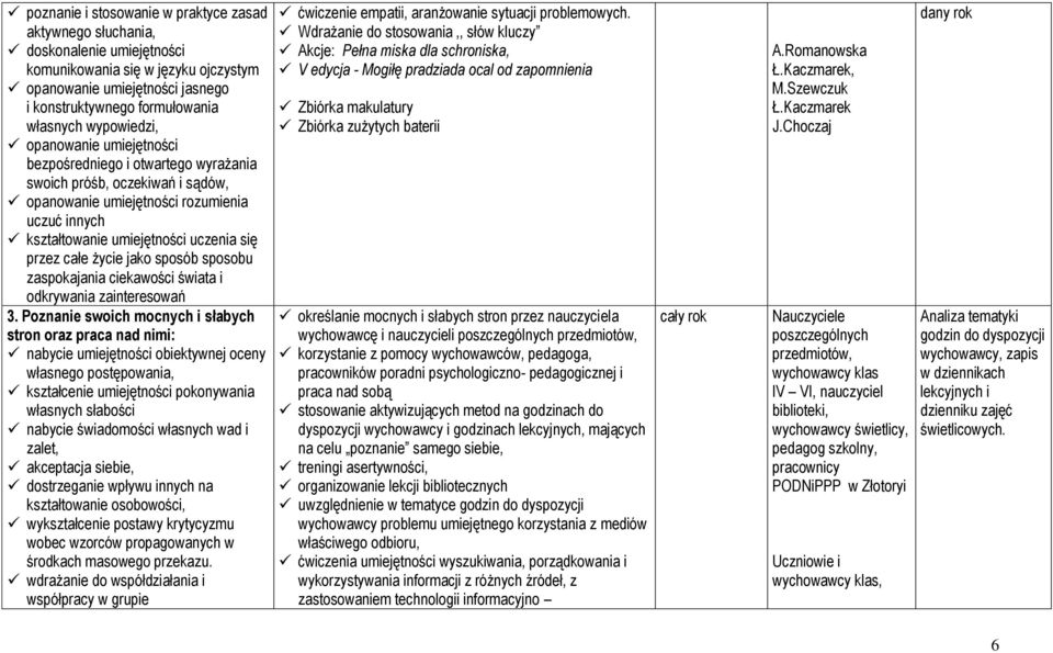 całe życie jako sposób sposobu zaspokajania ciekawości świata i odkrywania zainteresowań 3.