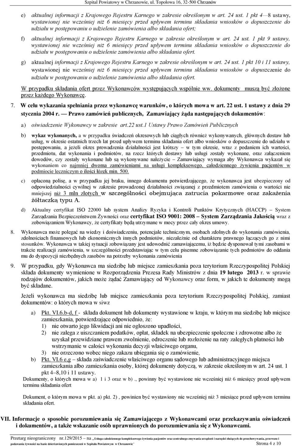 informacji z Krajowego Rejestru Karnego w zakresie określonym w art. 24 ust.