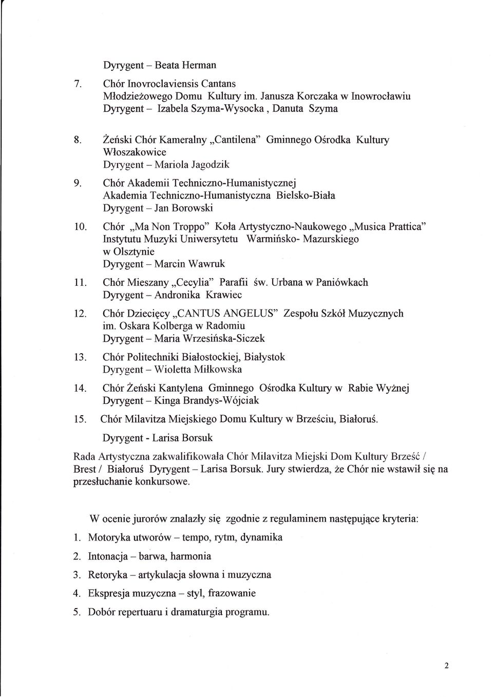 ChrAkademiiTechnicznoHumanistycznej Akademia TechnicznoHumani sęczna BięlskoBiaa Ęrygent Jan Borowski Chr,,Ma Non Troppo'' Koa ArtysĘcznoNaukowego,,Musica Praffica'' Inst5rtufu Muzyki Uniwersytefu