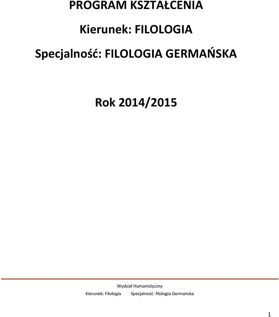 Specjalność: