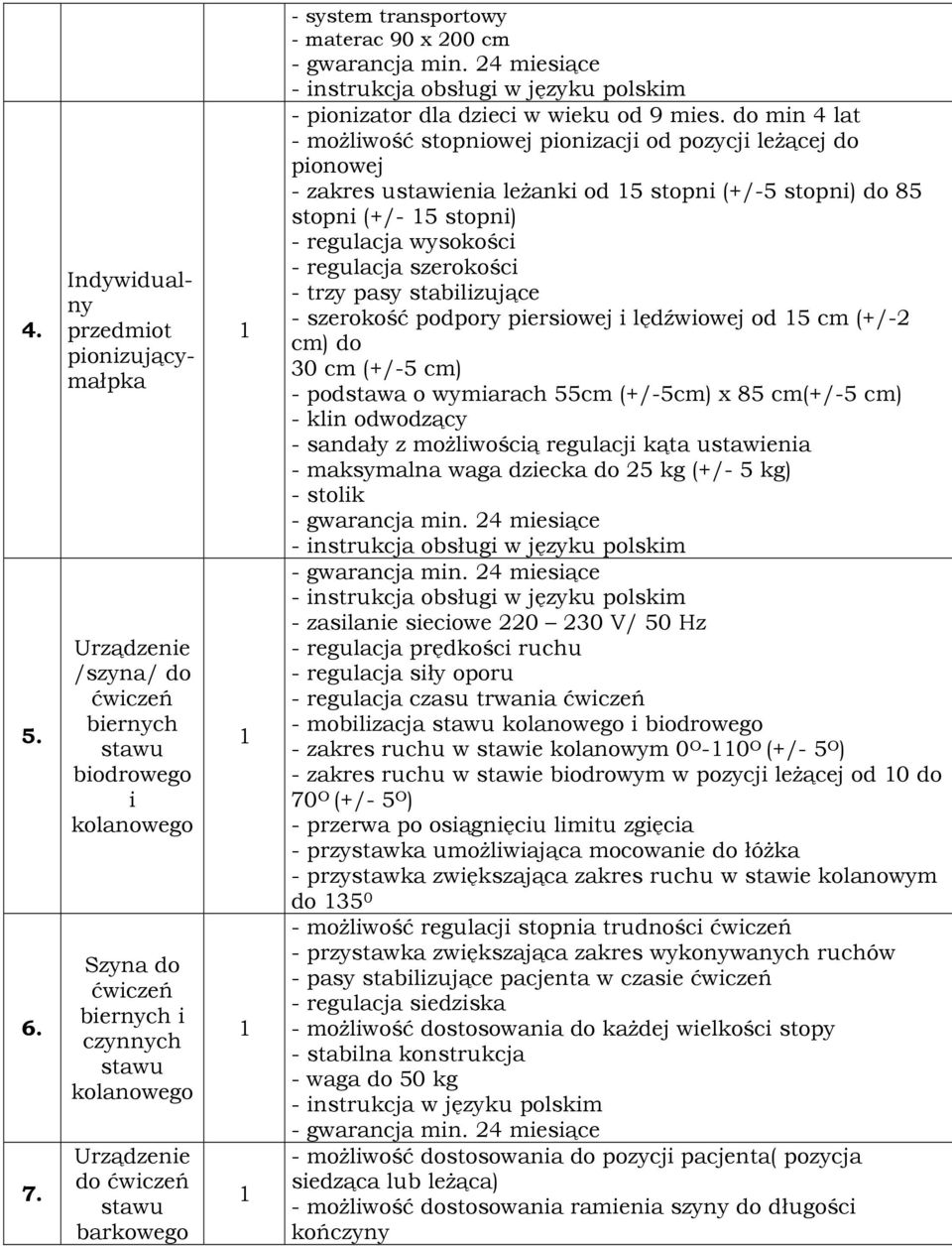 barkowego - system transportowy - materac 90 x 00 cm - pionizator dla dzieci w wieku od 9 mies.