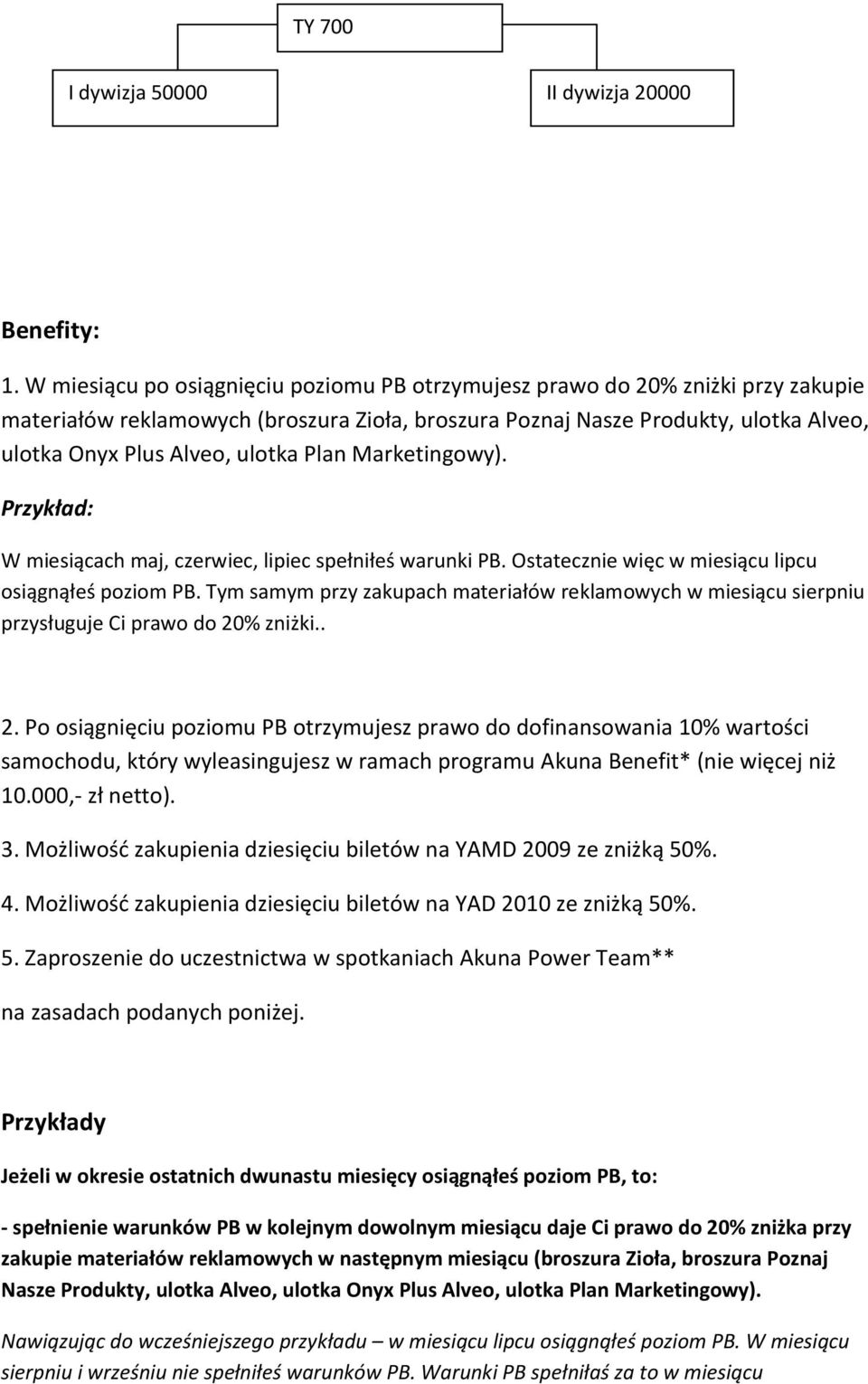 Plan Marketingowy). W miesiącach maj, czerwiec, lipiec spełniłeś warunki PB. Ostatecznie więc w miesiącu lipcu osiągnąłeś poziom PB.