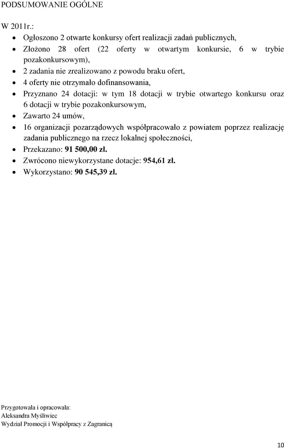 powodu braku ofert, 4 oferty nie otrzymało dofinansowania, Przyznano 24 dotacji: w tym 18 dotacji w trybie otwartego konkursu oraz 6 dotacji w trybie pozakonkursowym, Zawarto