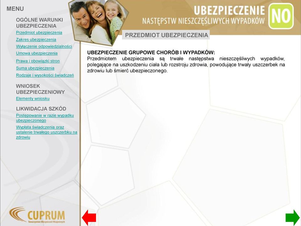 nieszczęśliwych wypadków, polegające na uszkodzeniu