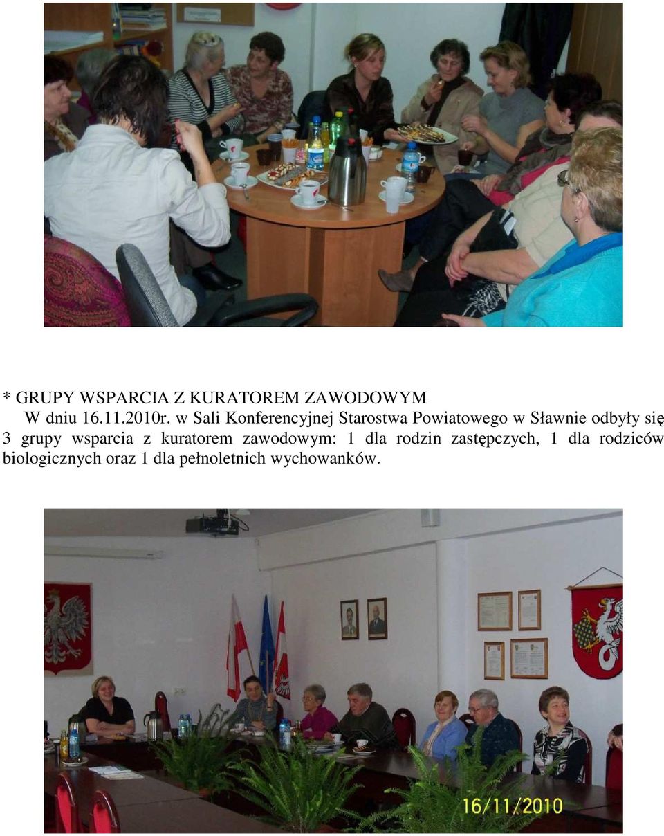 się 3 grupy wsparcia z kuratorem zawodowym: 1 dla rodzin
