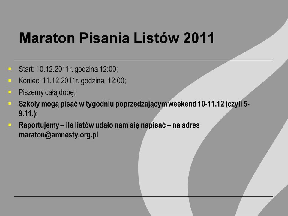 godzina 12:00; Piszemy całą dobę; Szkoły mogą pisać w tygodniu