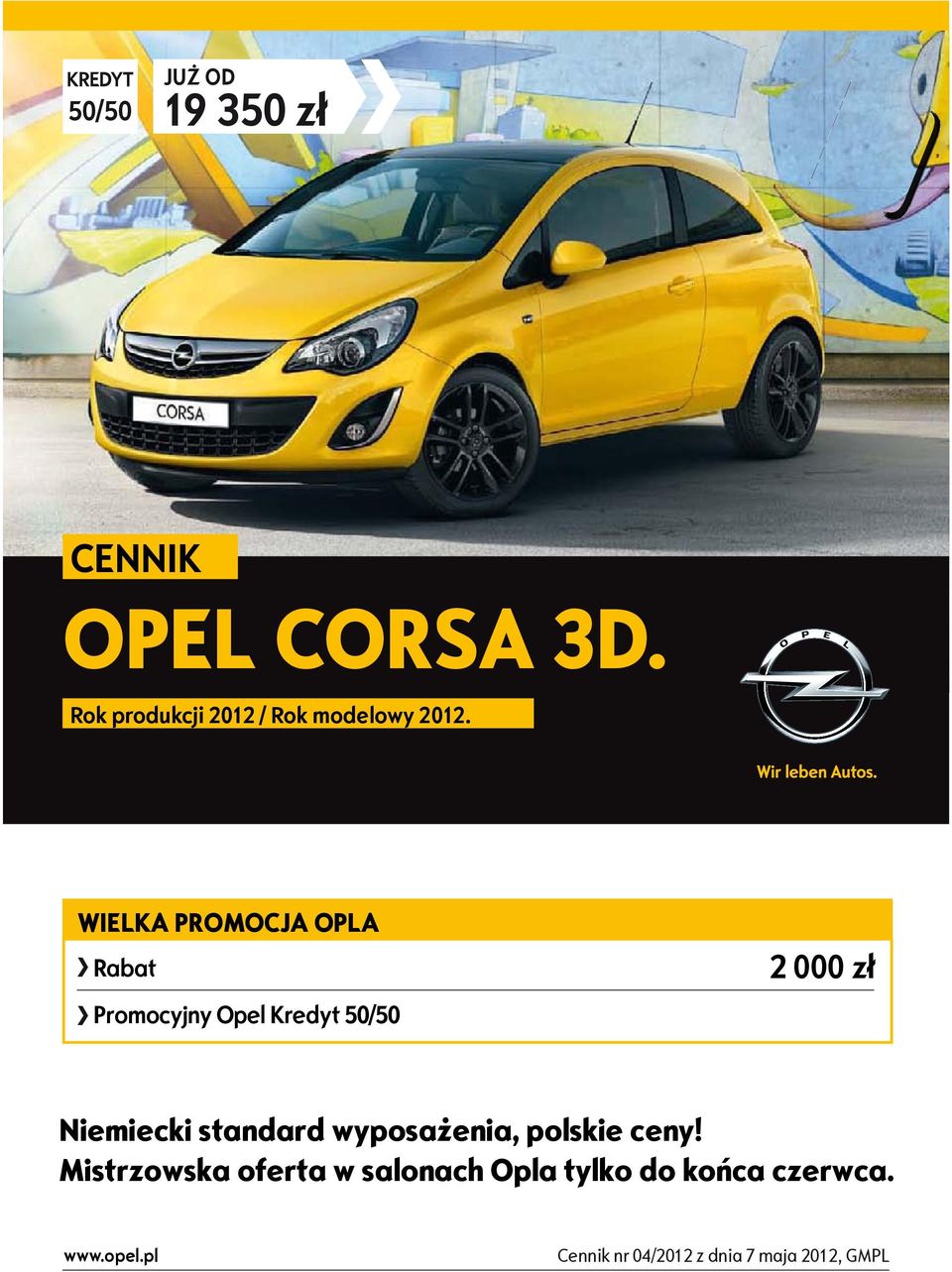WIELKA PROMOCJA OPLA Rabat Promocyjny Opel Kredyt 50/50 2 000 zł Niemiecki