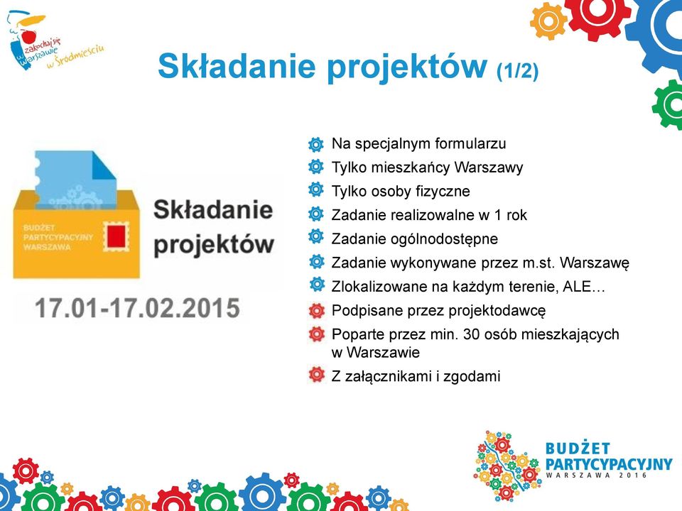 wykonywane przez m.st.