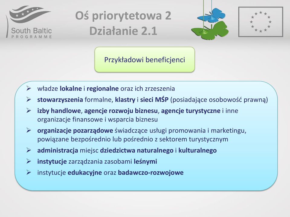 osobowość prawną) izby handlowe, agencje rozwoju biznesu, agencje turystyczne i inne organizacje finansowe i wsparcia biznesu organizacje