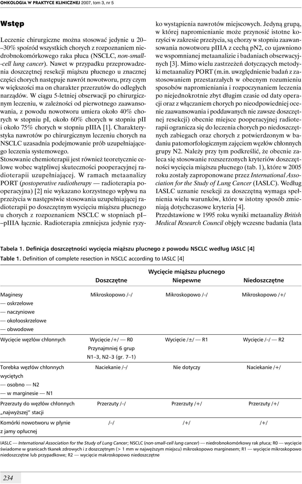 Nawet w przypadku przeprowadzenia doszczętnej resekcji miąższu płucnego u znacznej części chorych następuje nawrót nowotworu, przy czym w większości ma on charakter przerzutów do odległych narządów.