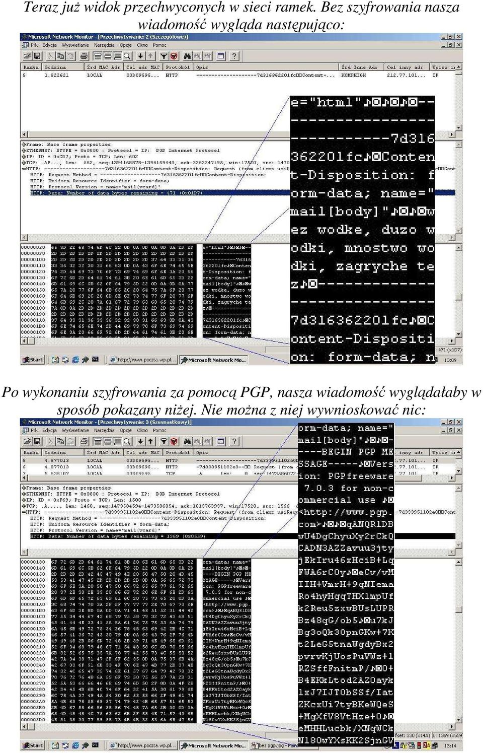 wykonaniu szyfrowania za pomocą PGP, nasza wiadomość