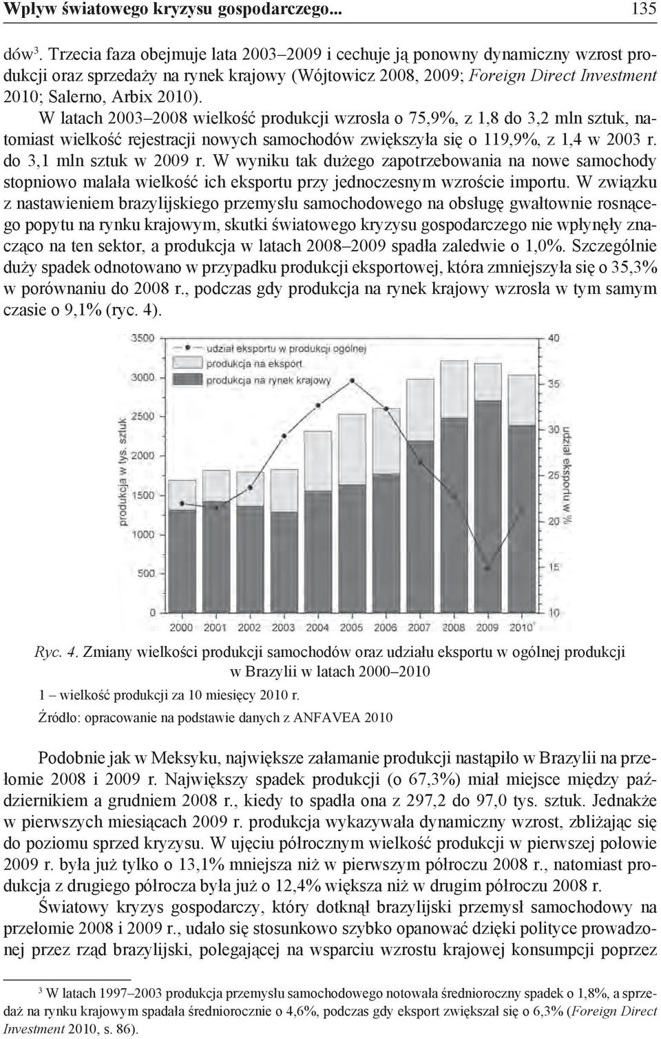 W latach 2003 2008 wielkość produkcji wzrosła o 75,9%, z 1,8 do 3,2 mln sztuk, natomiast wielkość rejestracji nowych samochodów zwiększyła się o 119,9%, z 1,4 w 2003 r. do 3,1 mln sztuk w 2009 r.