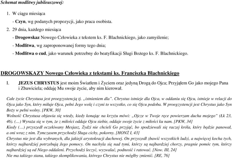 DROGOWSKAZY Nowego Człowieka z tekstami ks. Franciszka Blachnickiego I.