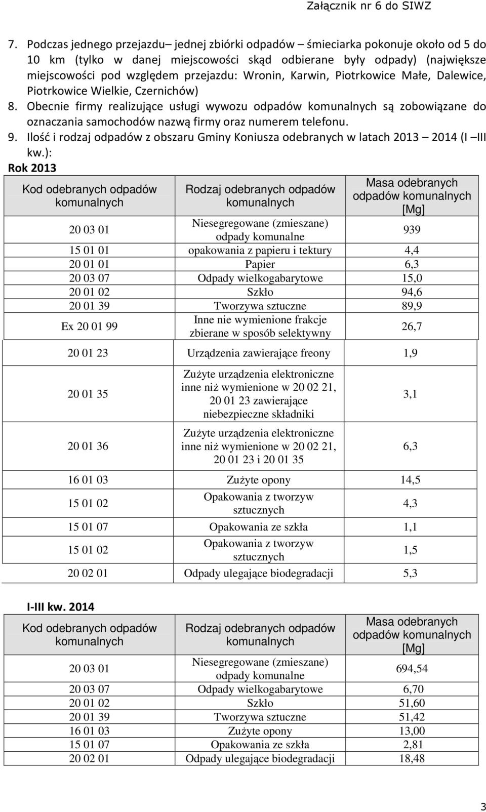 Obecnie firmy realizujące usługi wywozu odpadów komunalnych są zobowiązane do oznaczania samochodów nazwą firmy oraz numerem telefonu. 9.