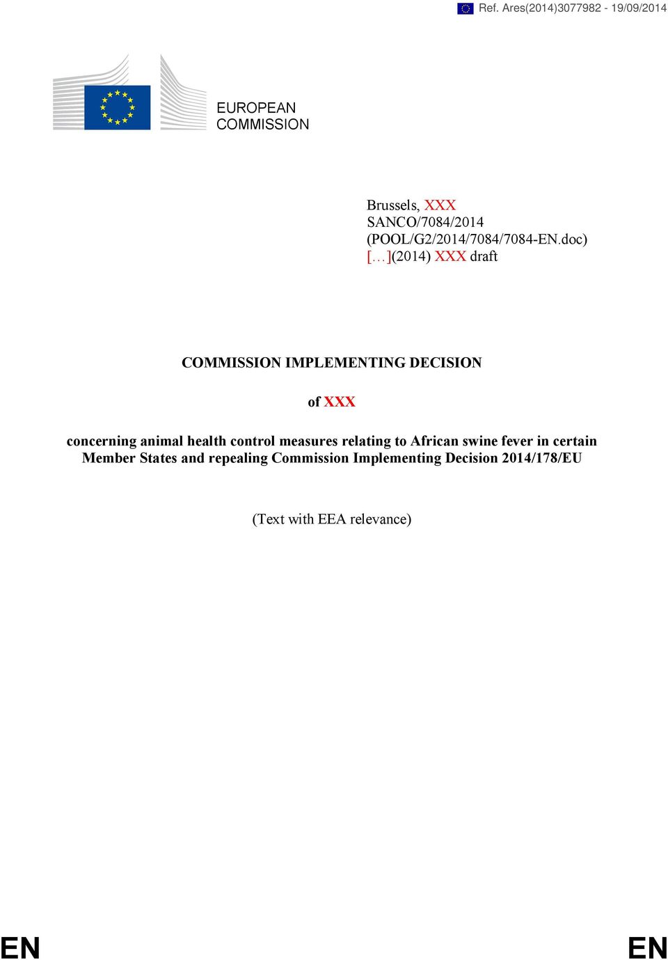 doc) [ ](2014) XXX draft COMMISSION IMPLEMENTING DECISION of XXX concerning animal health