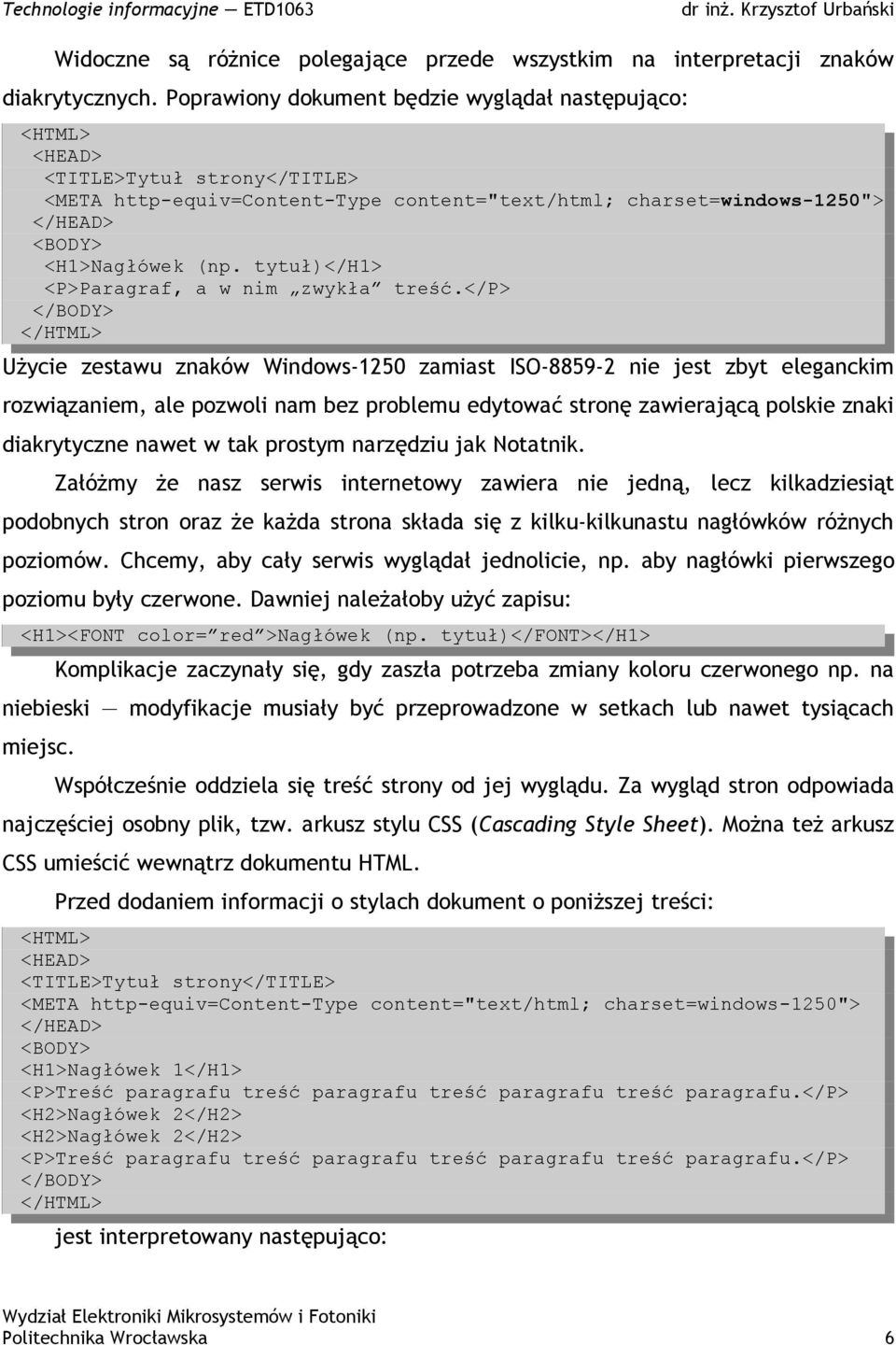 tytuł)</h1> <P>Paragraf, a w nim zwykła treść.