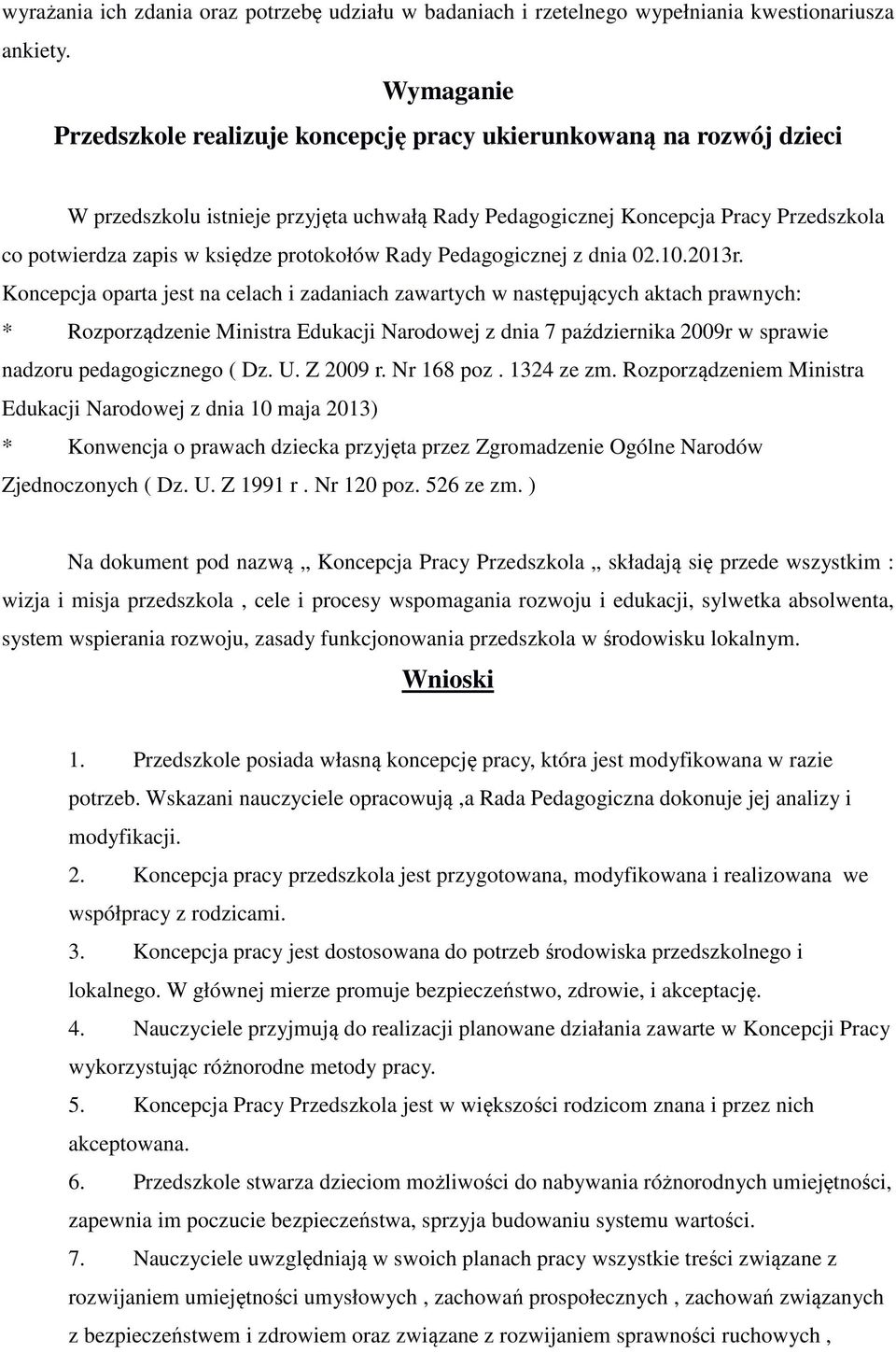 protokołów Rady Pedagogicznej z dnia 02.10.2013r.